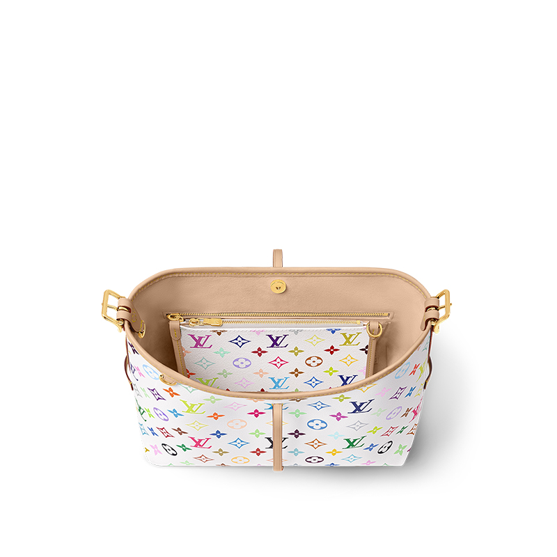 LOUIS VUITTON Сумка-тоут Takashi Murakami CarryAll Pm белая разноцветная — фото 4