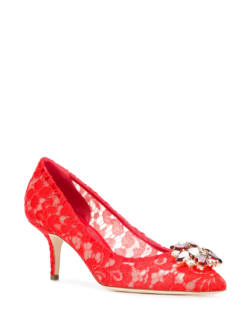 Кружевные туфли-лодочки Bellucci DOLCE & GABBANA, красный — фото 2