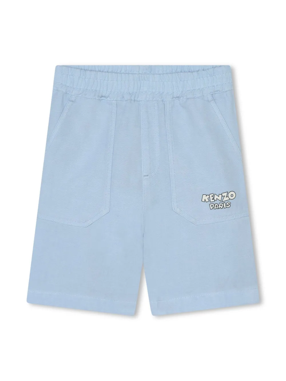 

Шорты с эластичным поясом и логотипом Kenzo Kids, синий