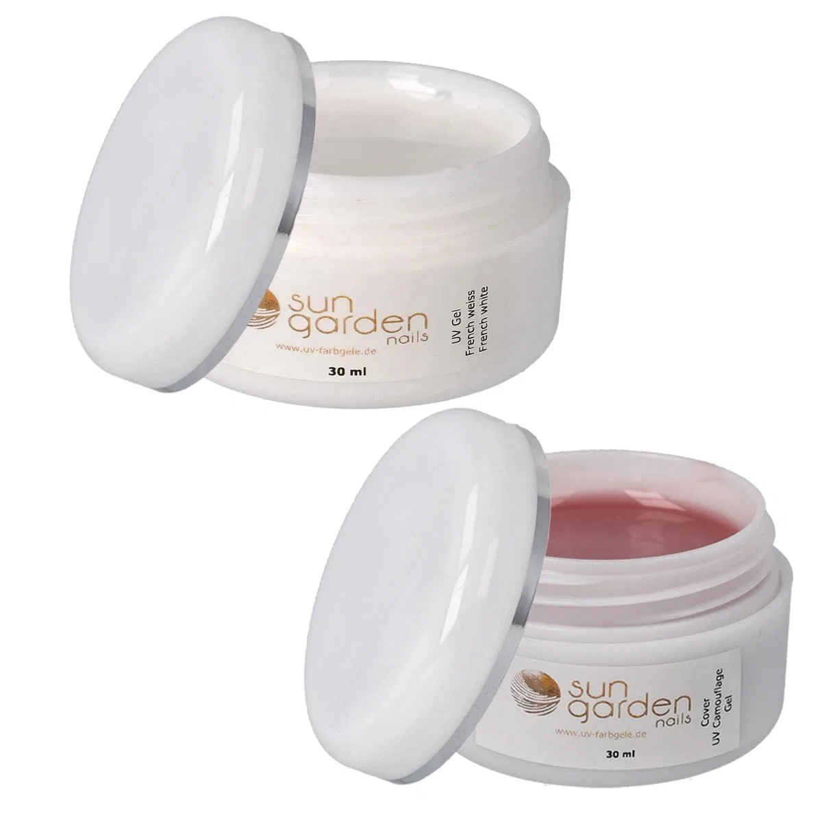 Набор УФ-гелей «Cover Gel Camouflage Nude Makeup» 30 мл и «French Gel White» 30 мл от Sun Garden Nails Sun Garden Nails — фото 2