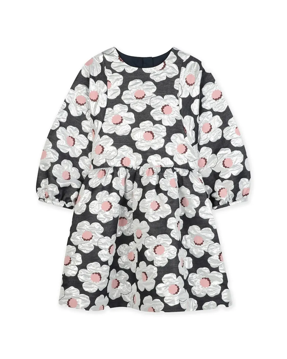 

Платье для девочки синего цвета с длинными рукавами Kenzo Kids