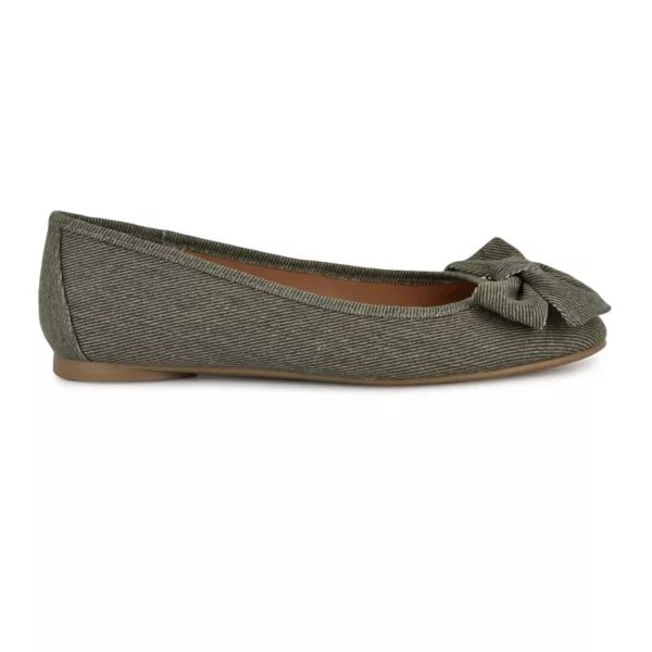Женские балетки Veronika из денима без застежек Nine West, цвет dark olive denim — фото 2