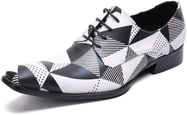 Лоферы мужские кожаные Geometric Pattern, белый