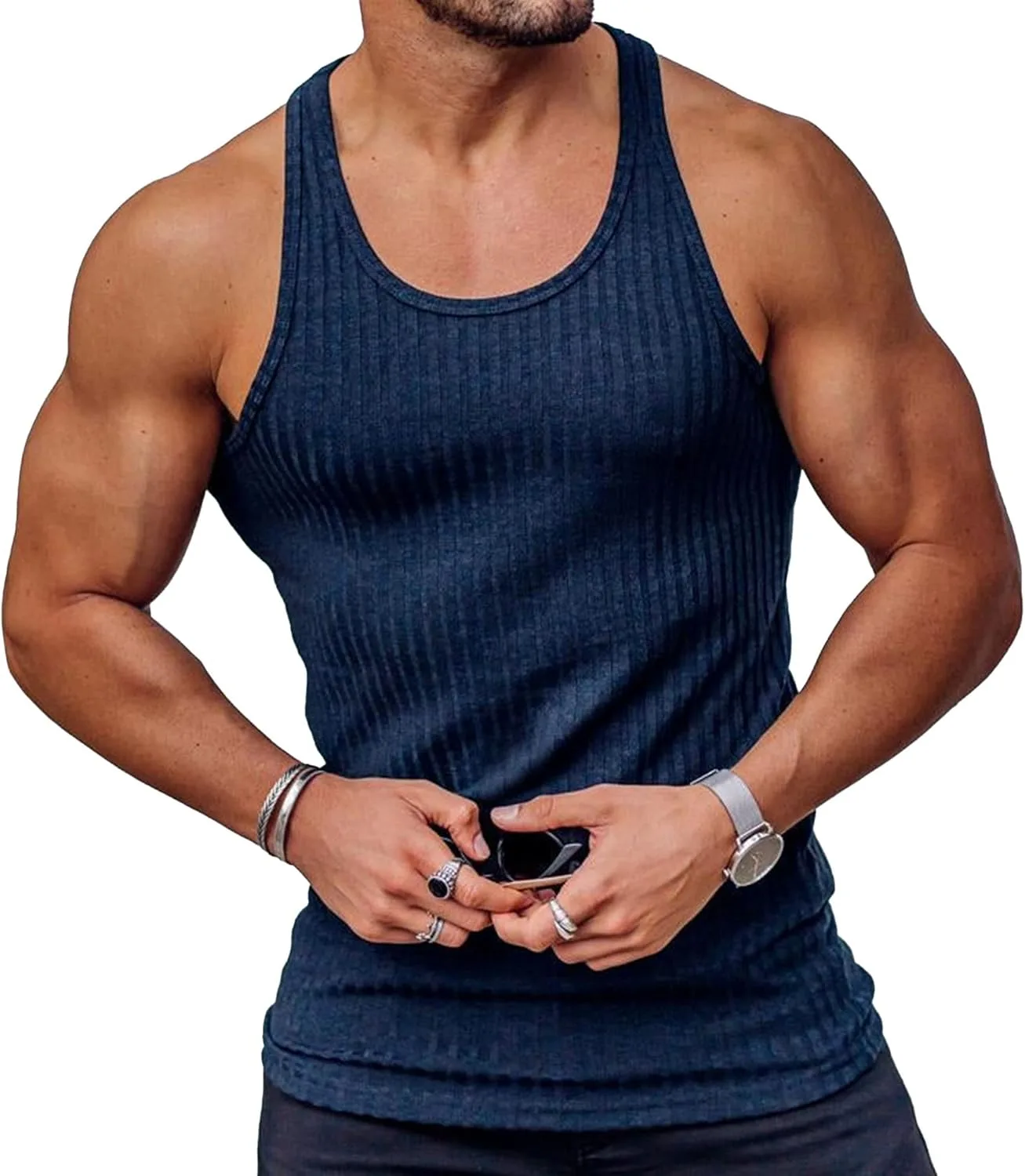 

Майифу-GJ Мужская летняя майка-борцовка с вертикальной полоской для тренировок Maiyifu-GJ