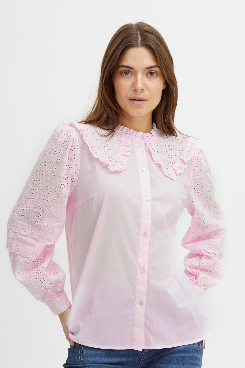 

Блуза PULZ Jeans Langarm PZOLIVIA Blouse, розовый