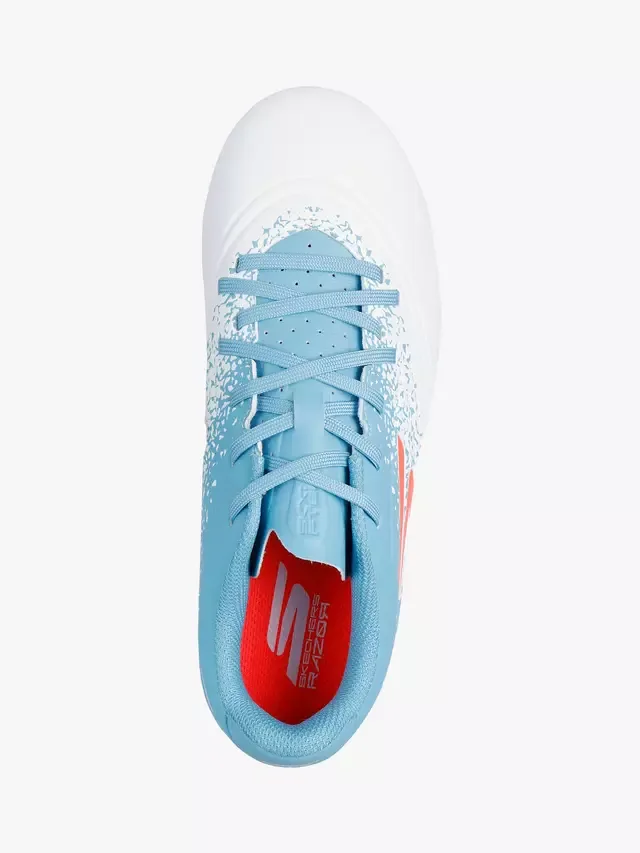 Детские футбольные бутсы Razor 15 Youth FG, белые/бирюзовые Skechers — фото 3