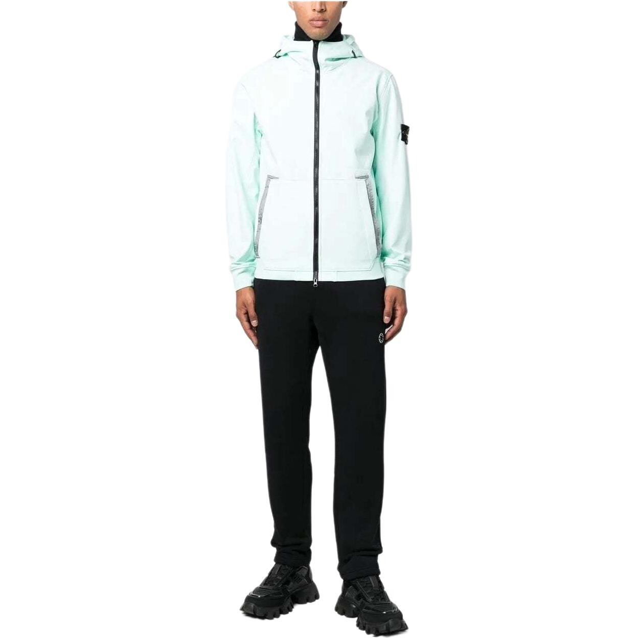 Куртка мужская LIGHT SOFT SHELL-R SERIES SOFT SHELL бирюзового цвета Stone Island, бирюзовый — фото 2