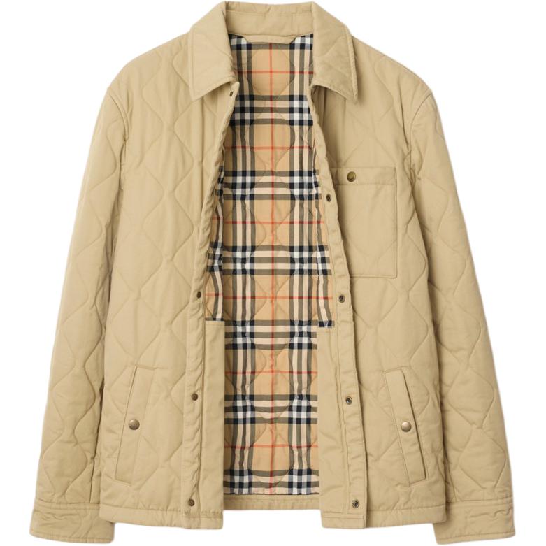 Пиджак Burberry Длинный стёганый габардиновый, бежевый Yellow — фото 3
