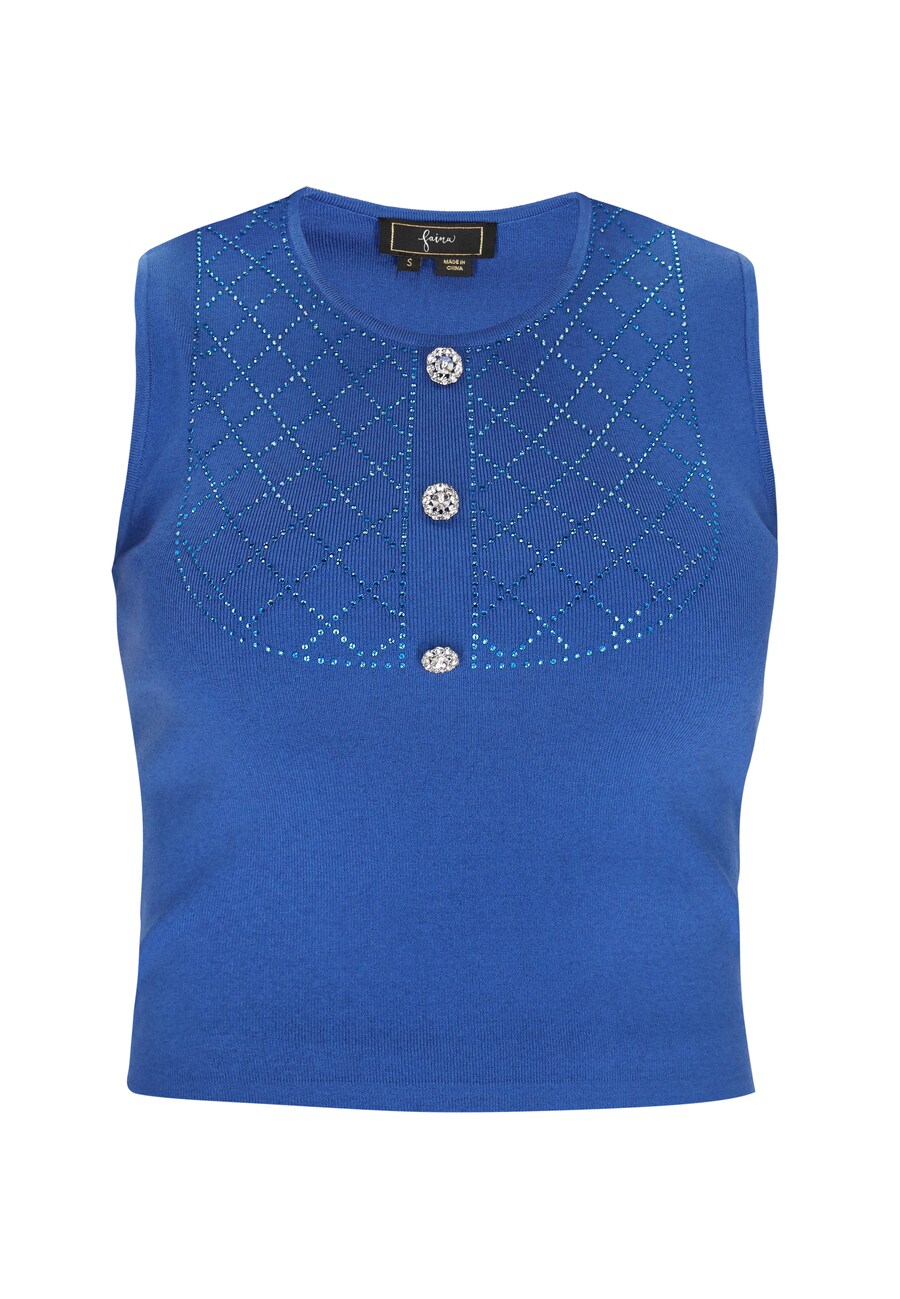 

Вязаный топ faina Fashion Look, цвет Cobalt blue/Light blue