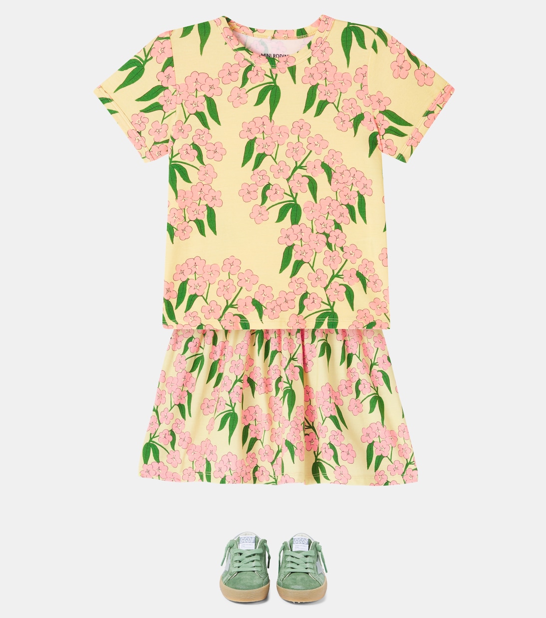 Супер Стар замшевые кроссовки Golden Goose Kids, Green/Light Blue — фото 2