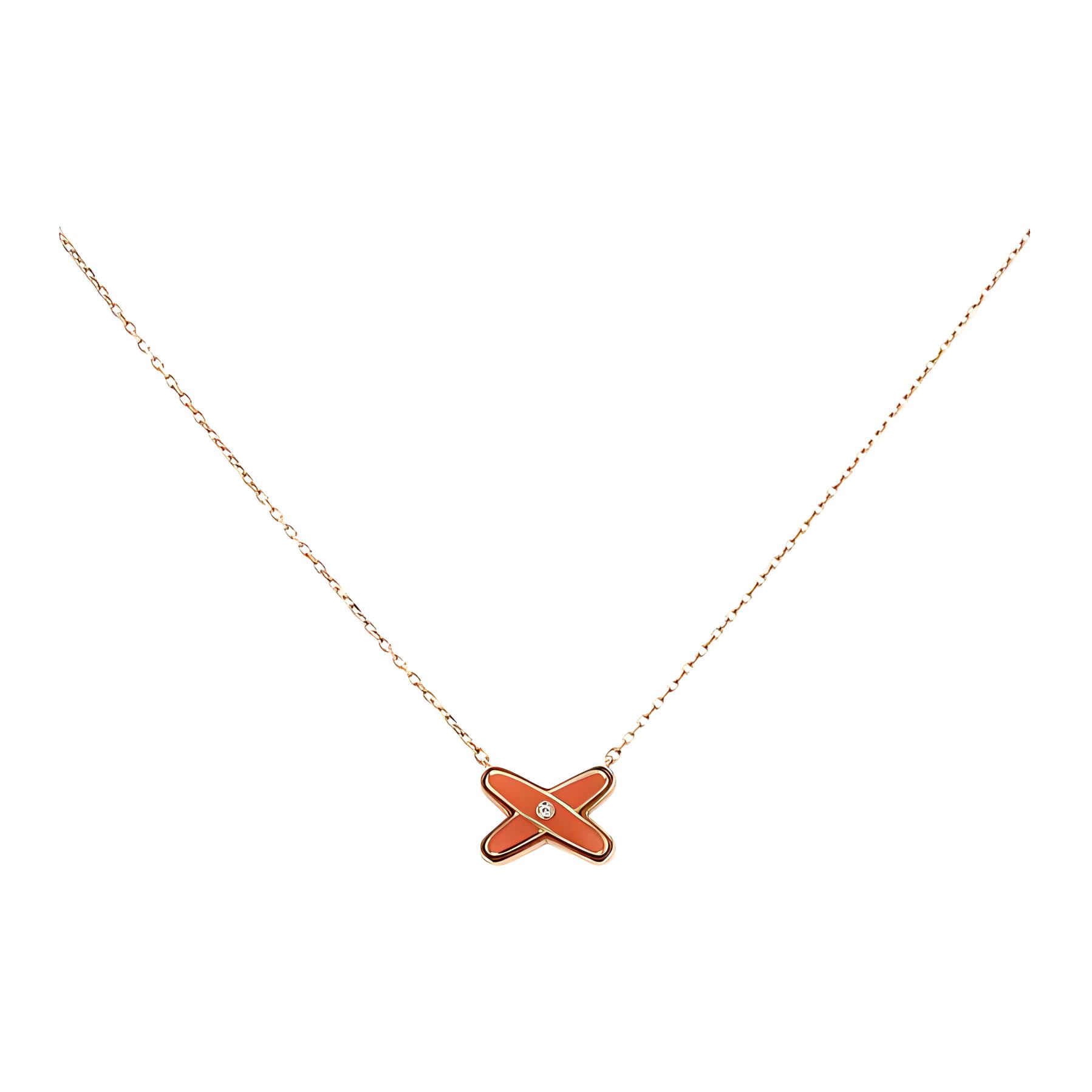 

Chaumet Колье 2010-х годов из розового золота 18 карат Jeux De Liens с сердоликом и бриллиантами