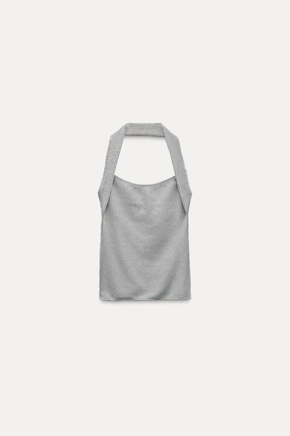 

Блестящий топ-холтер ZARA, серебряный