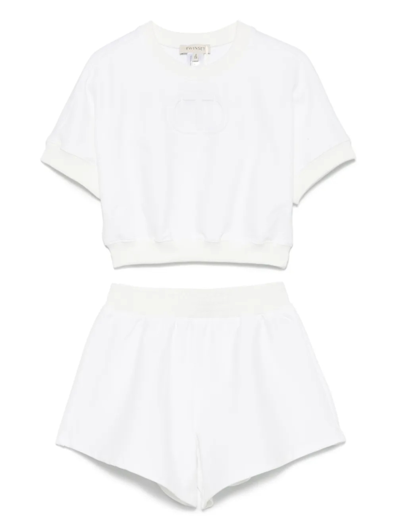 

TWINSET Kids комплект из топа и шортов с тисненым логотипом, белый