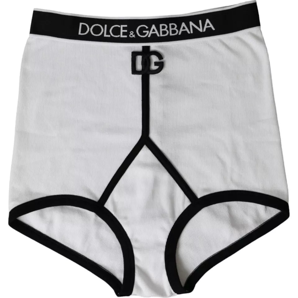 

Белое хлопковое эластичное нижнее белье с фирменным логотипом Dolce & Gabbana