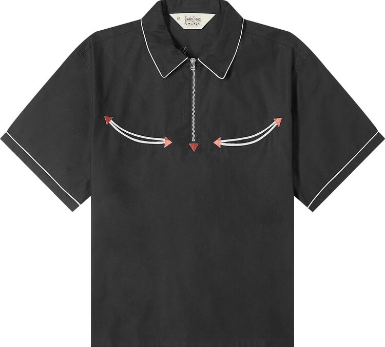 

Рубашка Brain Dead Flying Tiger Short-Sleeve Western 'Black', черный