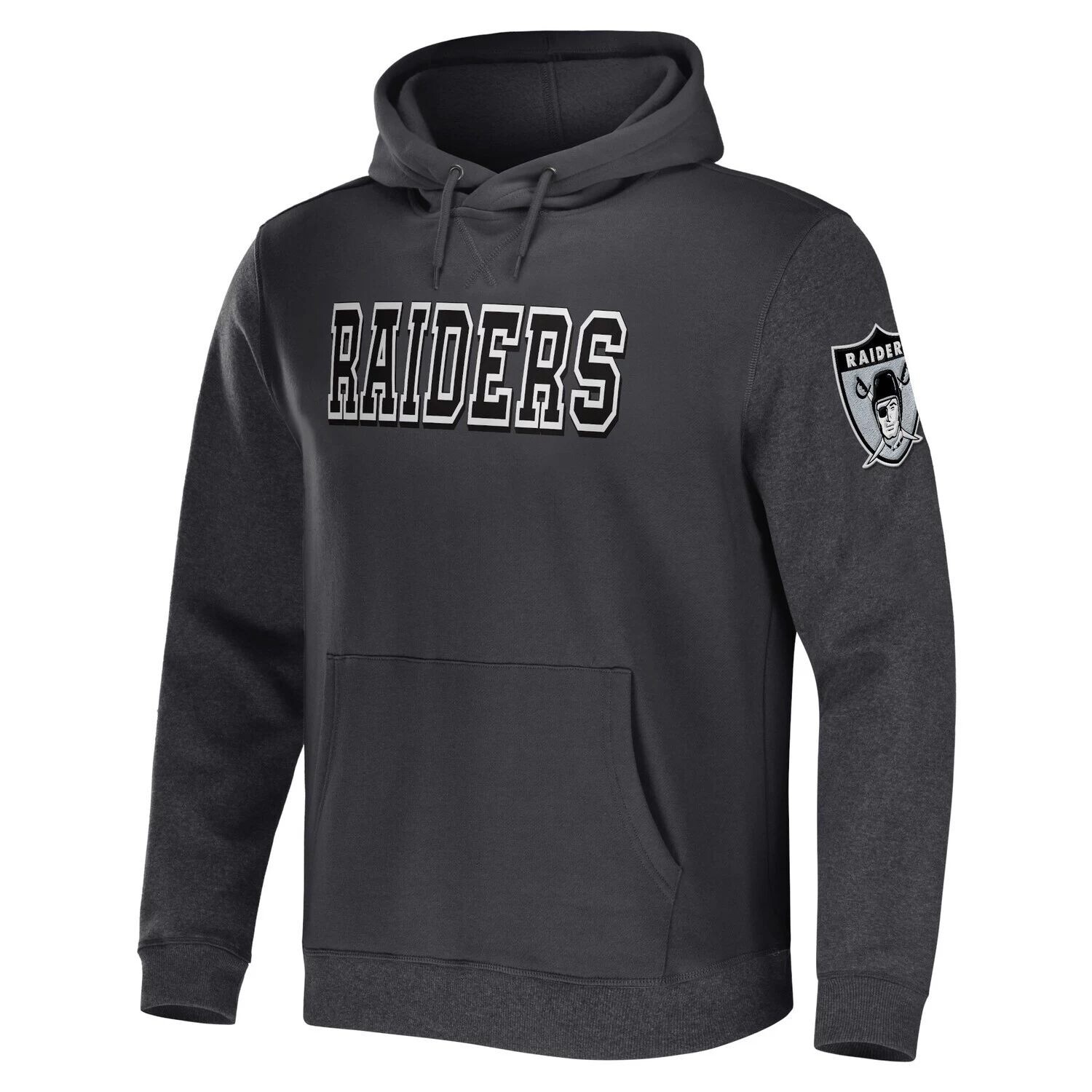 Мужская коллекция NFL x Darius Rucker от Fanatics темно-серого/серого цвета Las Vegas Raiders пуловер с капюшоном и цветными блоками — фото 2