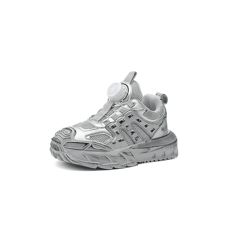 Детские кроссовки Kids Low-top Silver Rub Jeep, цвет Glacier silver wipe color — фото 2