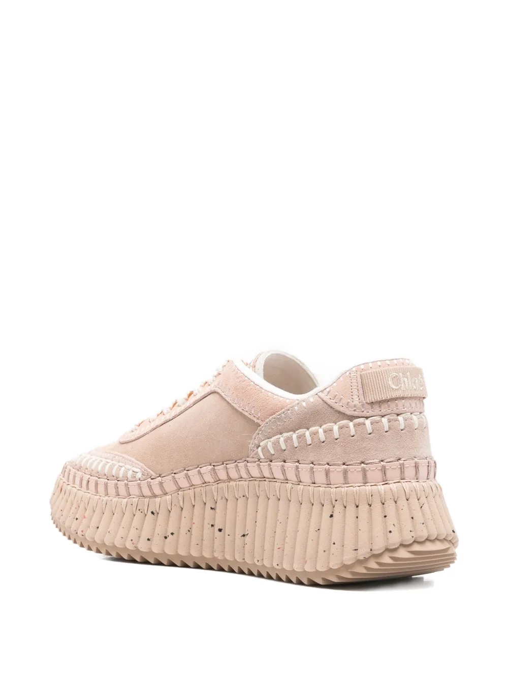 Кроссовки Nama на платформе с фактурной кожаной отделкой CHLOÉ, нейтральный — фото 3