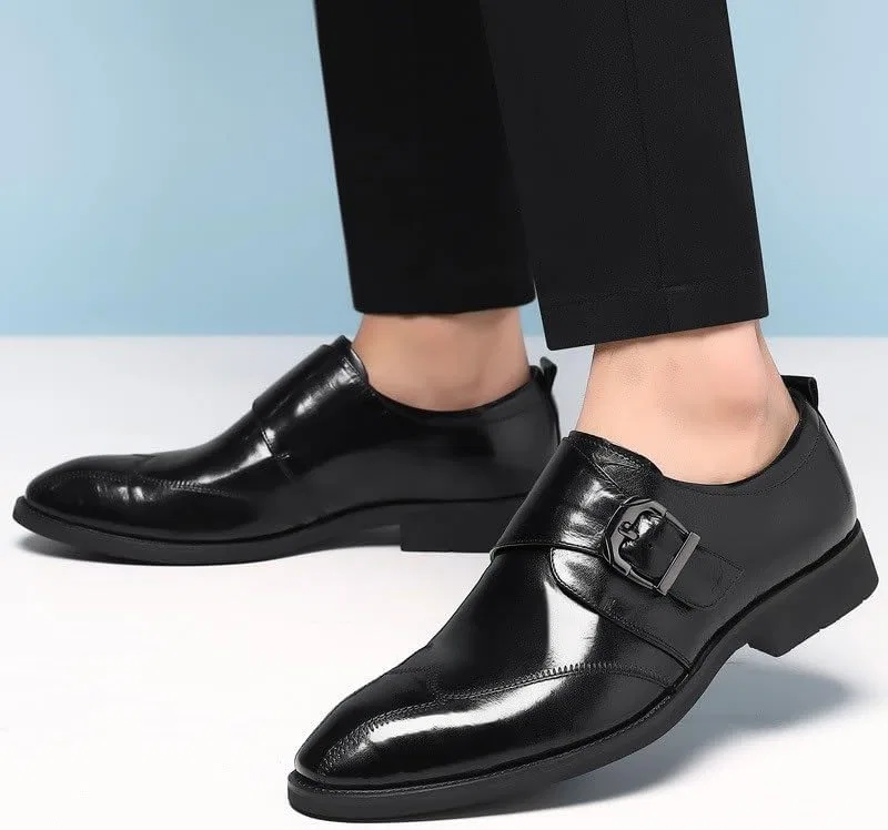 Лоферы мужские из искусственной кожи на плоской подошве, классические, Black UOPYNE — фото 3