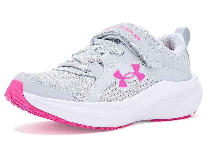 Кроссовки детские Charged Assert 11 Alternate Closure Under Armour Kids, Halo Gray/Halo Gray/Rebel Pink 1 — фото 2