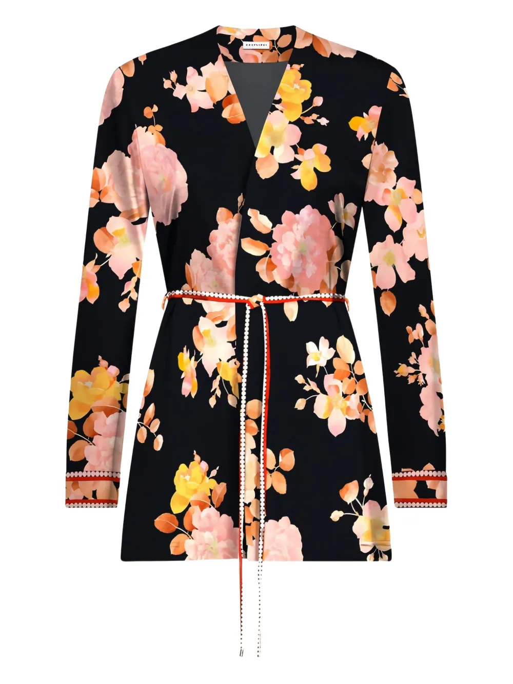 

Жакет с цветочной галстук-завязкой Leonard, черный