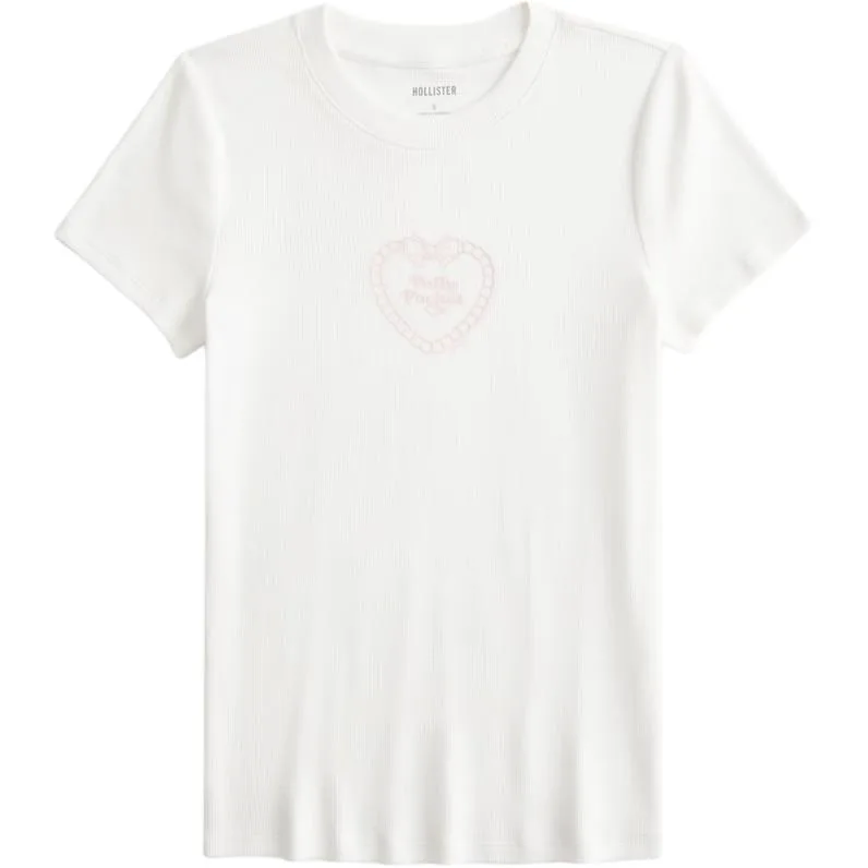 

Hollister/ Футболка Women's White Crew Neck Moderate Straight Fit, Белый, Hollister/ Футболка Women's White Crew Neck Moderate Straight Fit