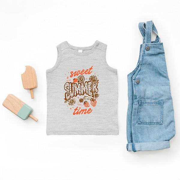 Детский топ Sweet summer time strawberry The Juniper Shop, Heather Grey — фото 2