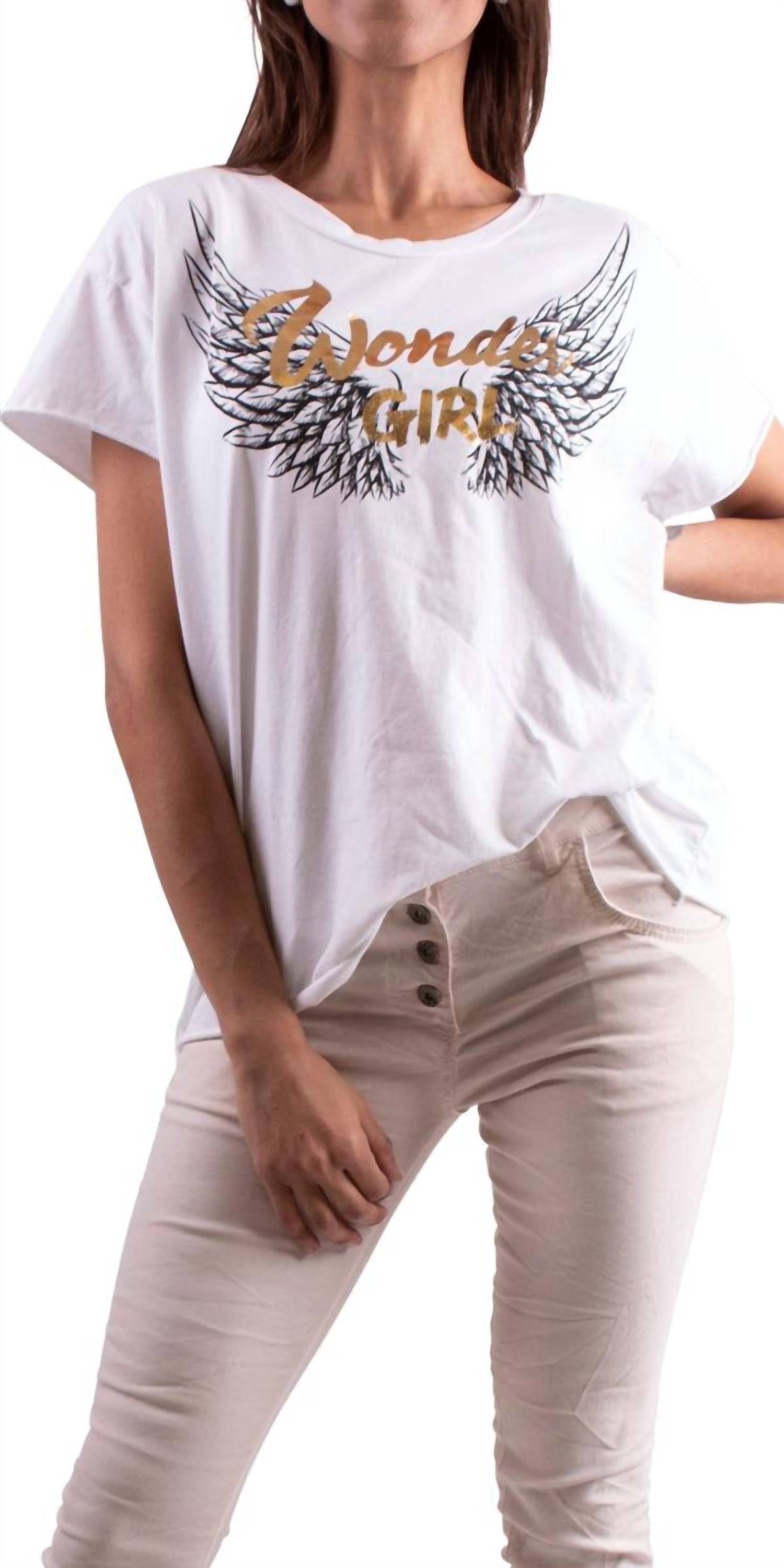 

Футболка с коротким рукавом Wonder Girl белого цвета Gigi Moda, белый