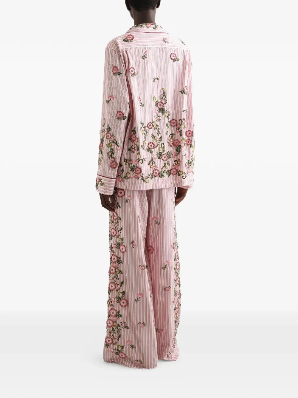 Шелковая рубашка с вышивкой DOLCE & GABBANA, розовый — фото 3