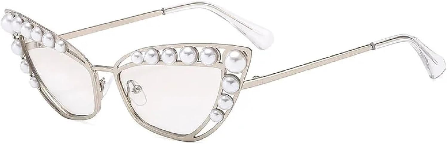 

Модные роскошные металлические солнцезащитные очки «кошачий глаз» для женщин и мужчин, трендовые для активного отдыха, уличной фотографии, защита от УФ-излучения UV400 TKKTLLT, Silver Silver