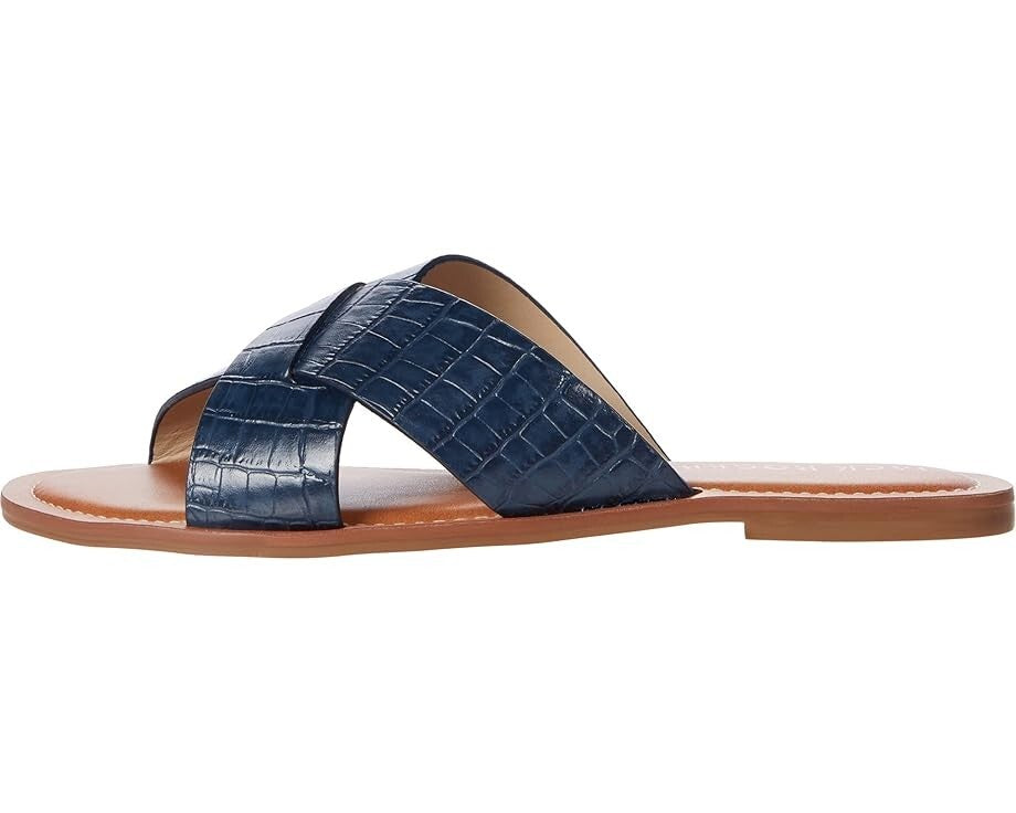 Jack Rogers Slotted Sloane X Band Sandals Women's Blue Leather Slide JOBB150 — фото 2