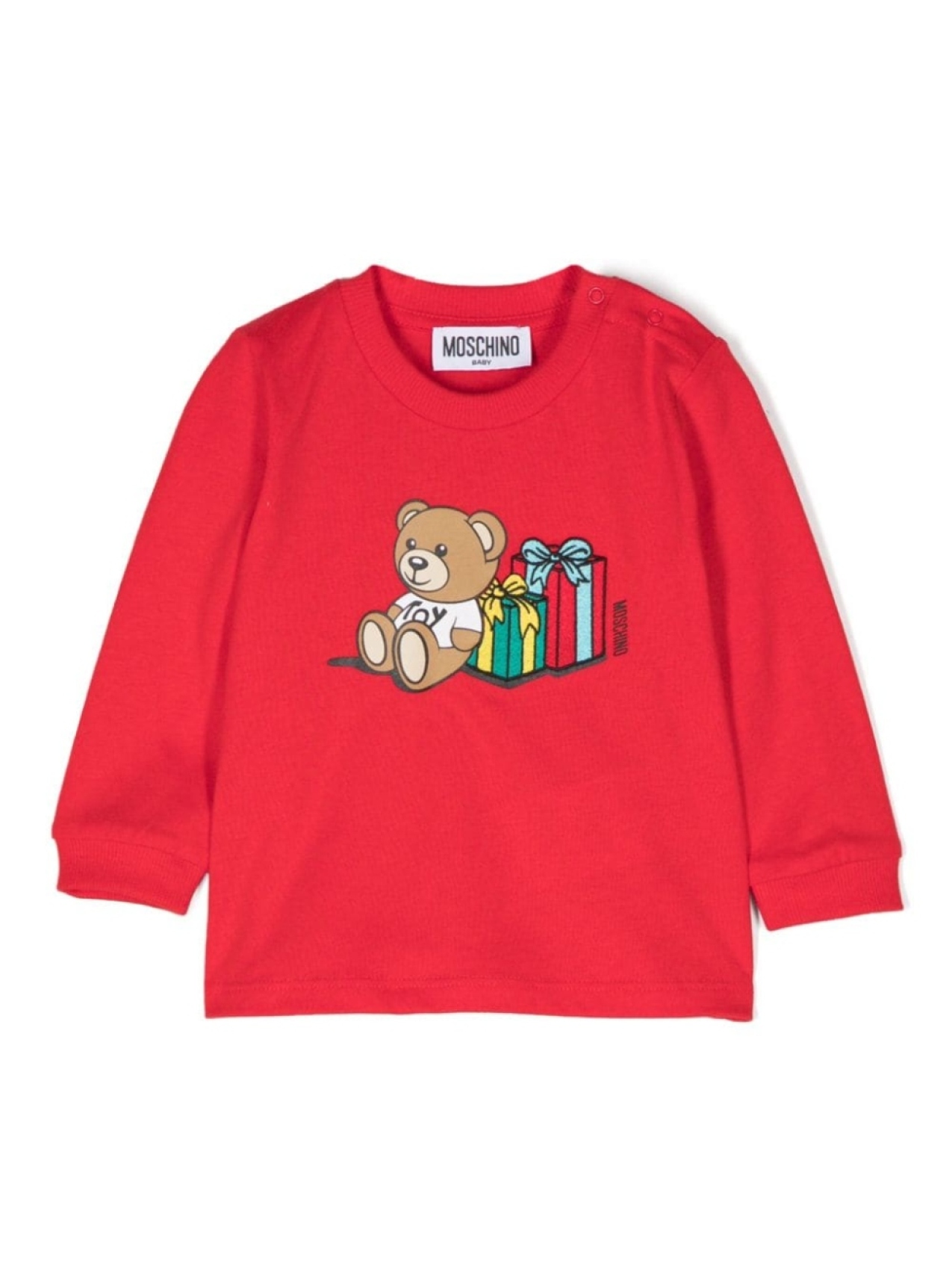 

Moschino Kids футболка с принтом плюшевого мишки, красный