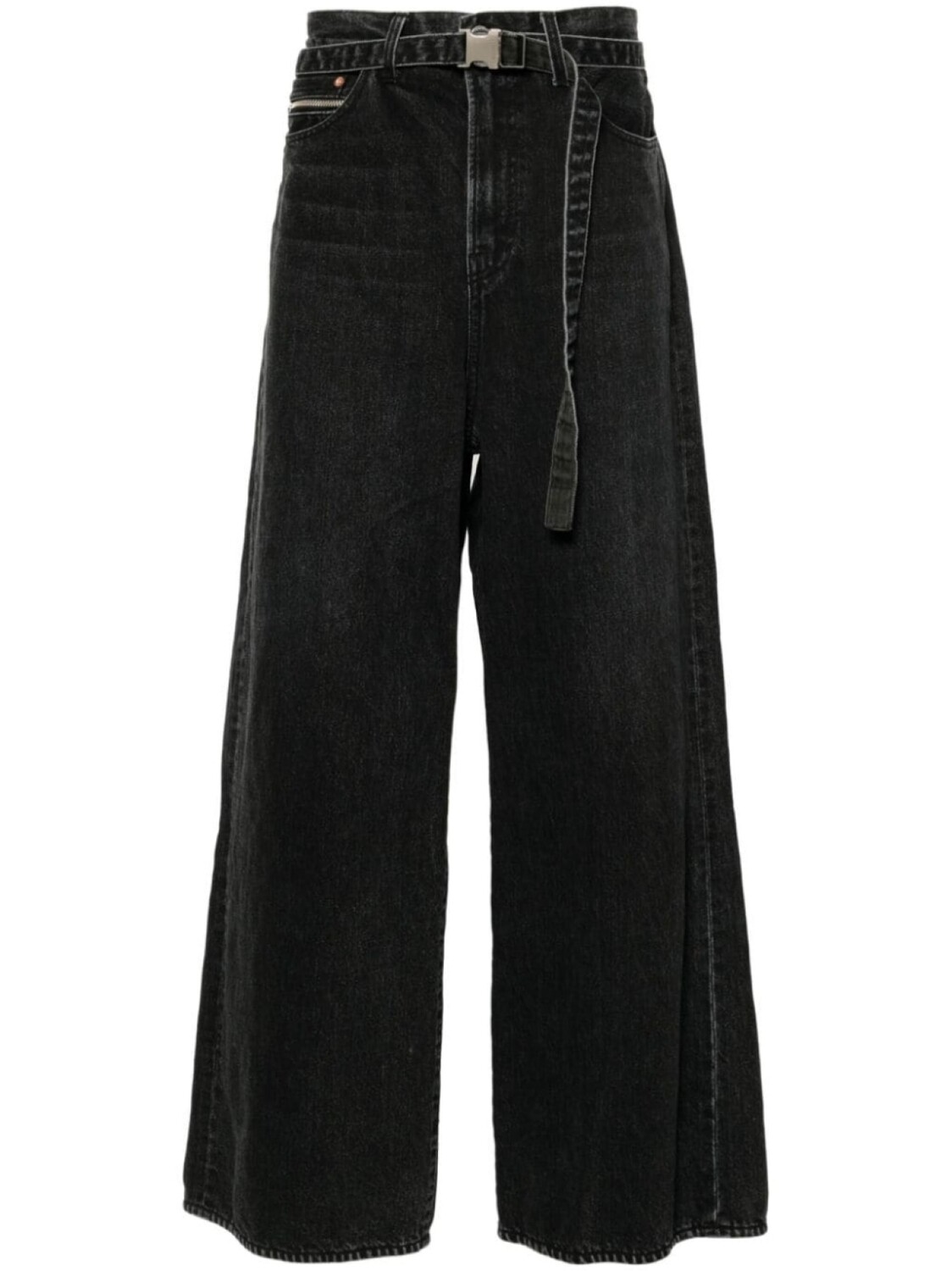 

Sacai широкие джинсы, черный