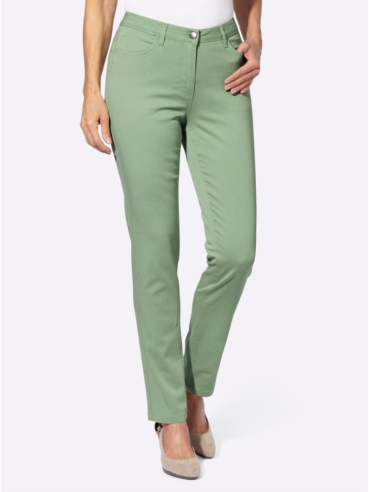 

Sieh an! Эластичные брюки цвета эвкалипта