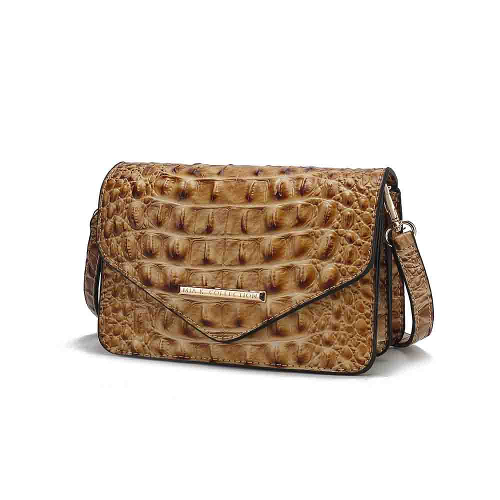 

Сумка через плечо Vanta Saddle из веганской кожи с тиснением под крокодила MKF Collection By Mia K., серо-коричневый