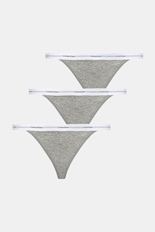 

Три пары стрингов Calvin Klein Underwear, серый