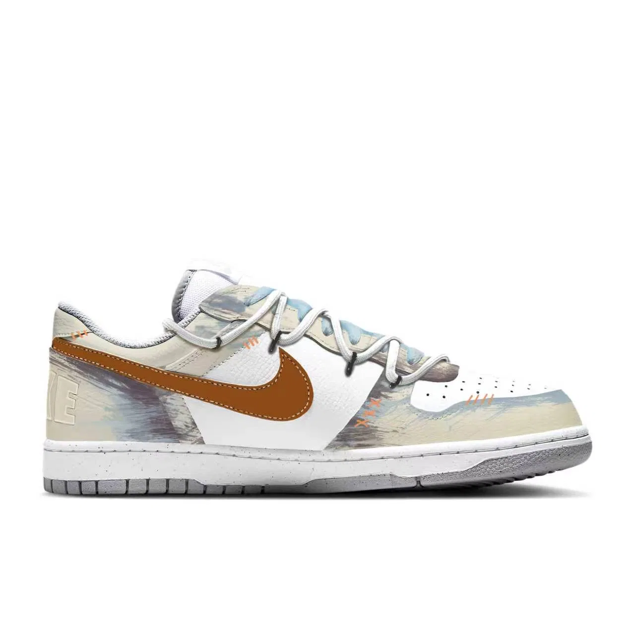 Кроссовки кожаные Nike Big Low Ecru — фото 3