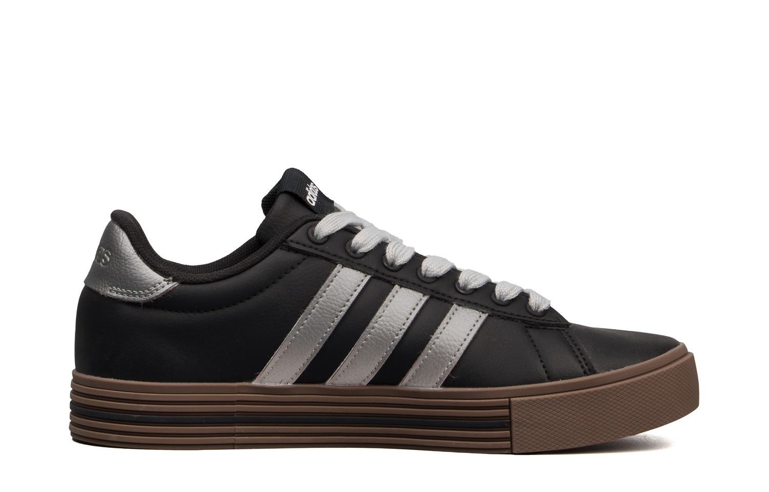Adidas Daily 4.0 Cushioning, износостойкие низкие кроссовки для скейтбординга Unisex черный серебристый — фото 4
