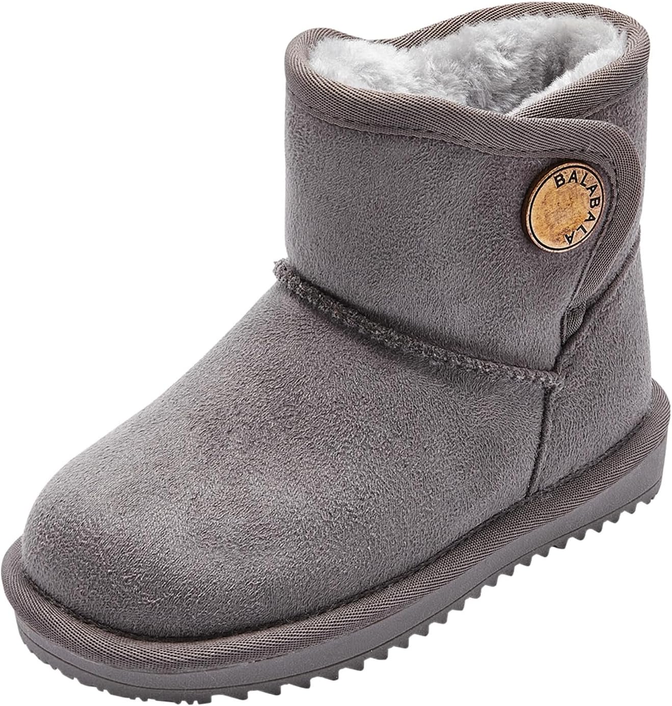

Водонепроницаемые зимние сапоги Balabala для девочек, теплые детские снежные сапоги, зимние сапоги для мальчиков, замшевые трекинговые сапоги с искусственным мехом, Grey