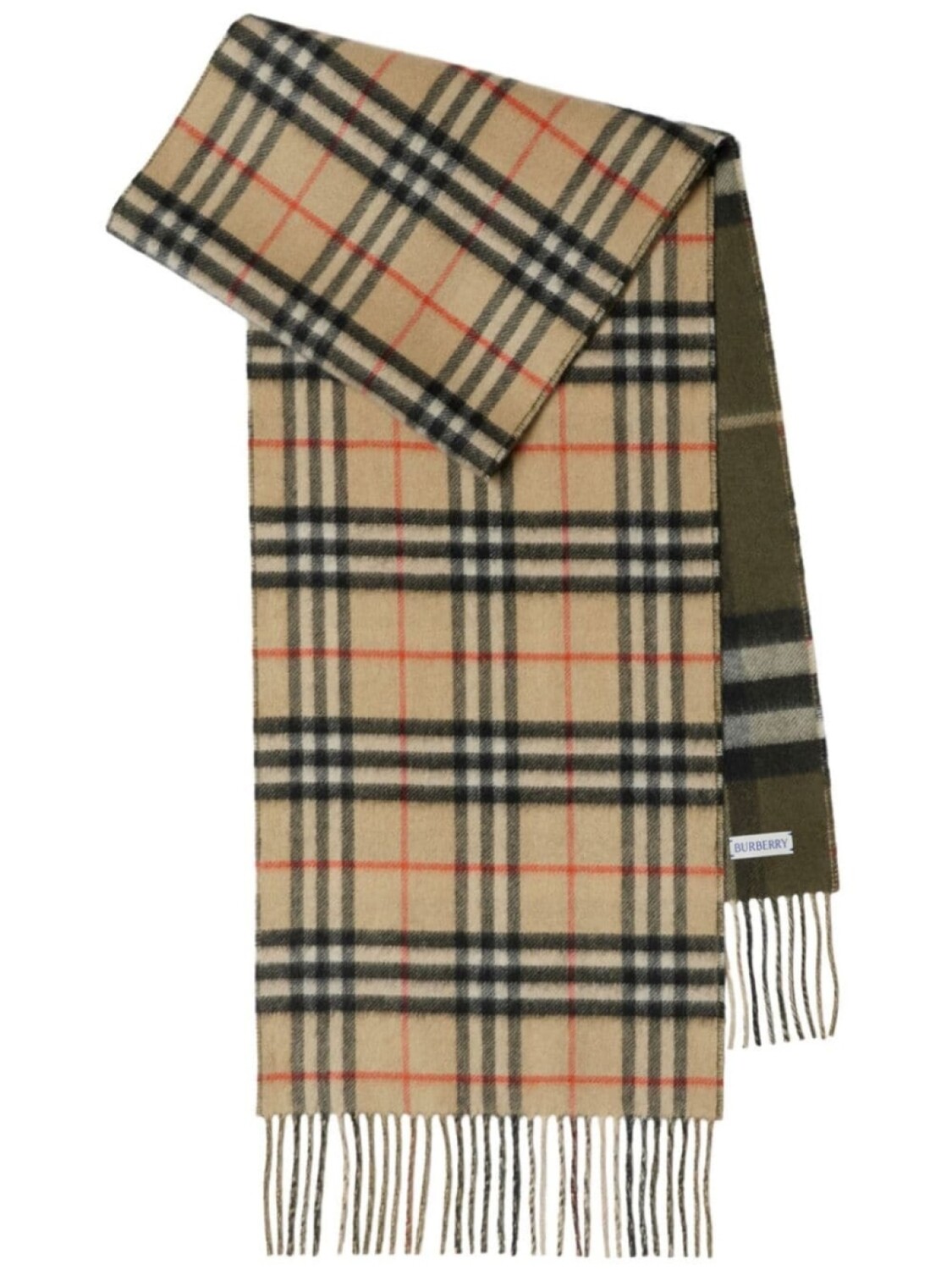 

Burberry двусторонний клетчатый кашемировый шарф, зеленый