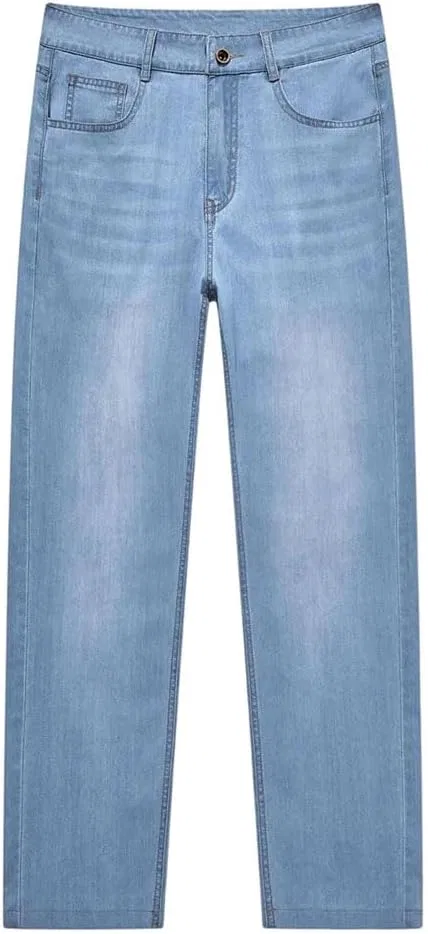 Джинсы прямые зауженные, мужские, Light Blue
