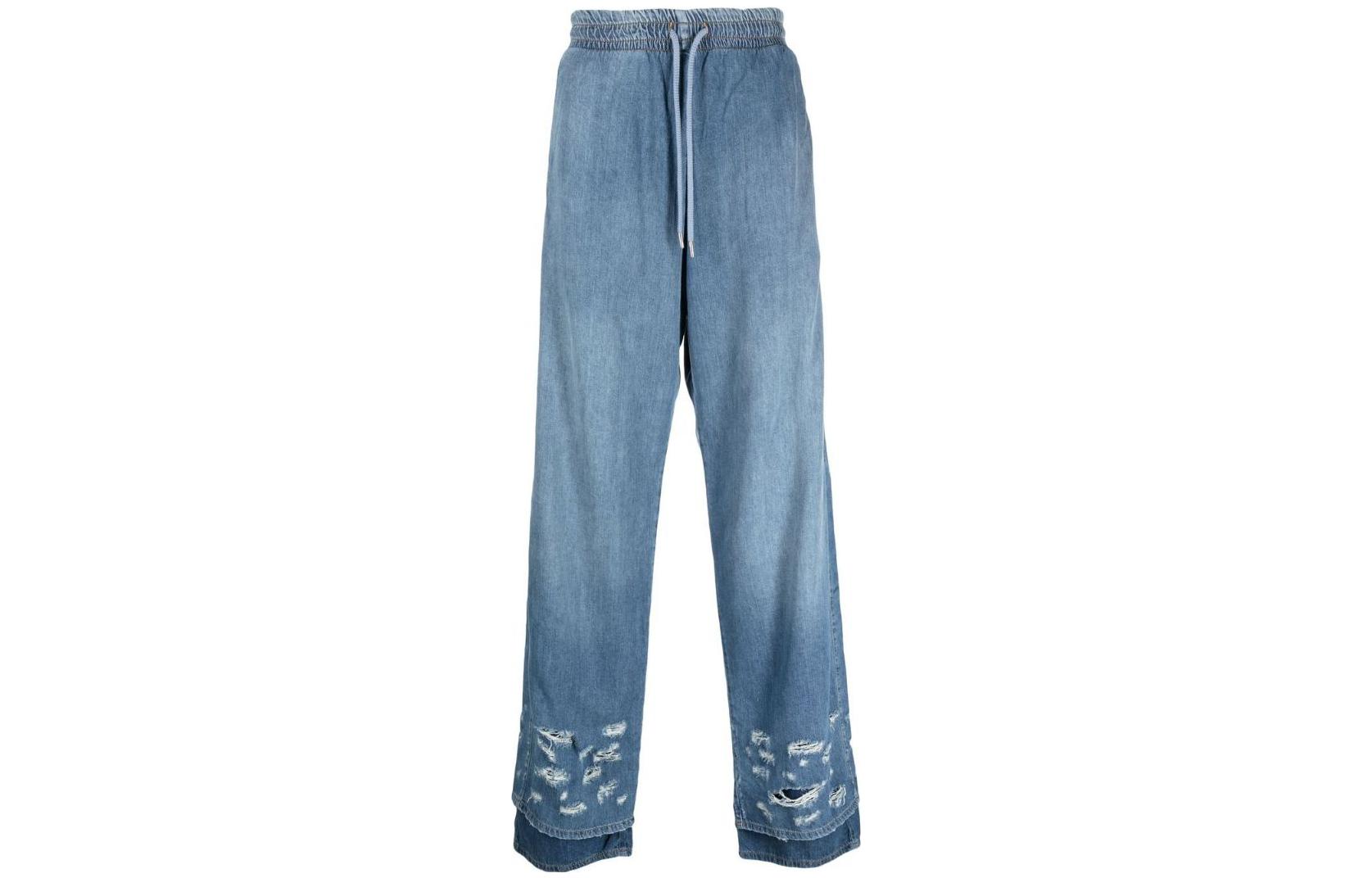 

Джинсы с эффектом потертости широкие DIESEL, Синие