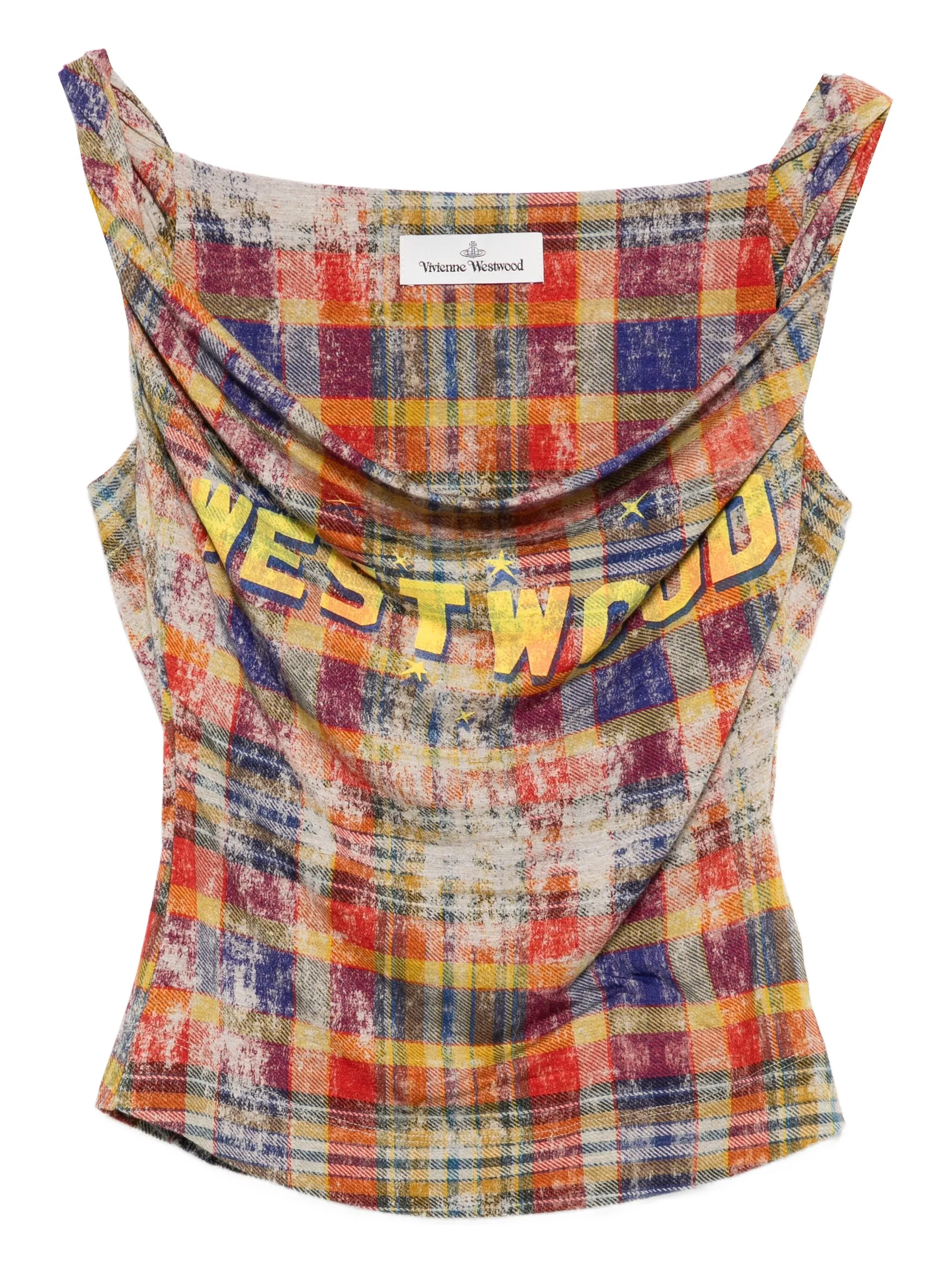 

Драпированный топ в клетку Vivienne Westwood, красный
