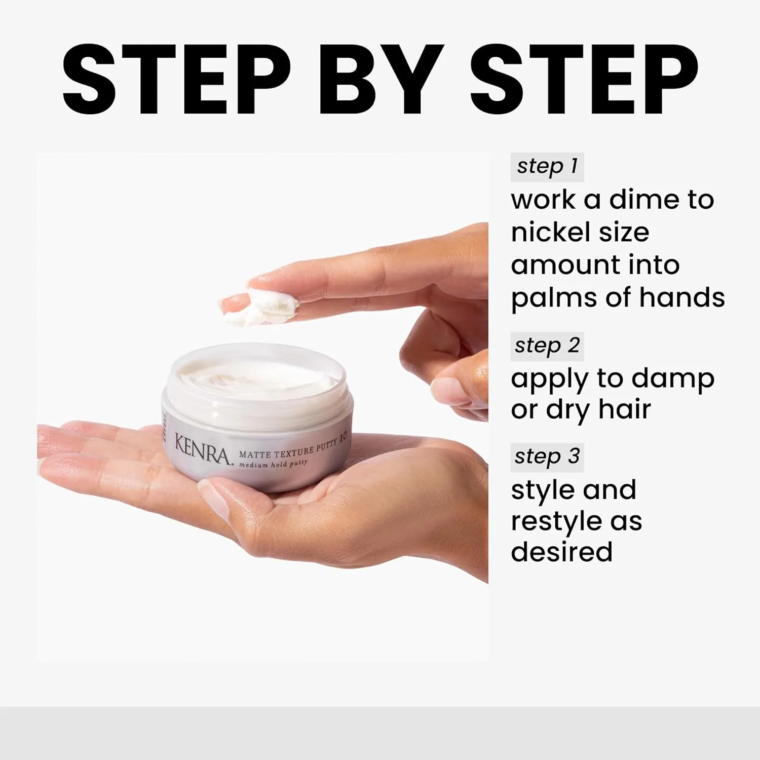Kenra Matte Texture Putty 10 | Стайлер средней фиксации | Гибкая фиксация с матовым финишем | Восстанавливает влагу и смягчает волосы | Для всех типов волос 56.70 г (1 шт.) — фото 4