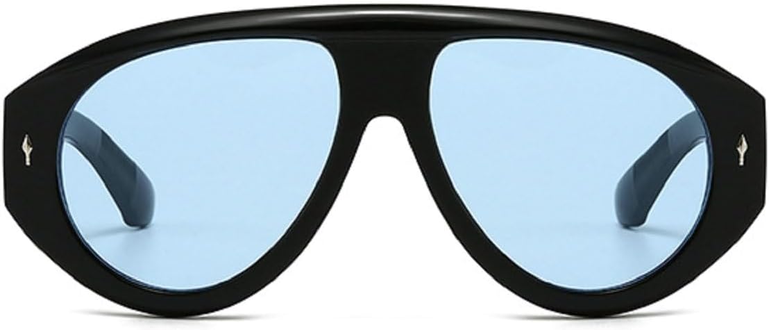 

Модные солнцезащитные очки-пилот для женщин, защита от УФ-излучения UV400, ретро-стиль Y2K, декор с заклепками, градиентный переход цвета, модные мужские круглые солнцезащитные очки mincl, C6