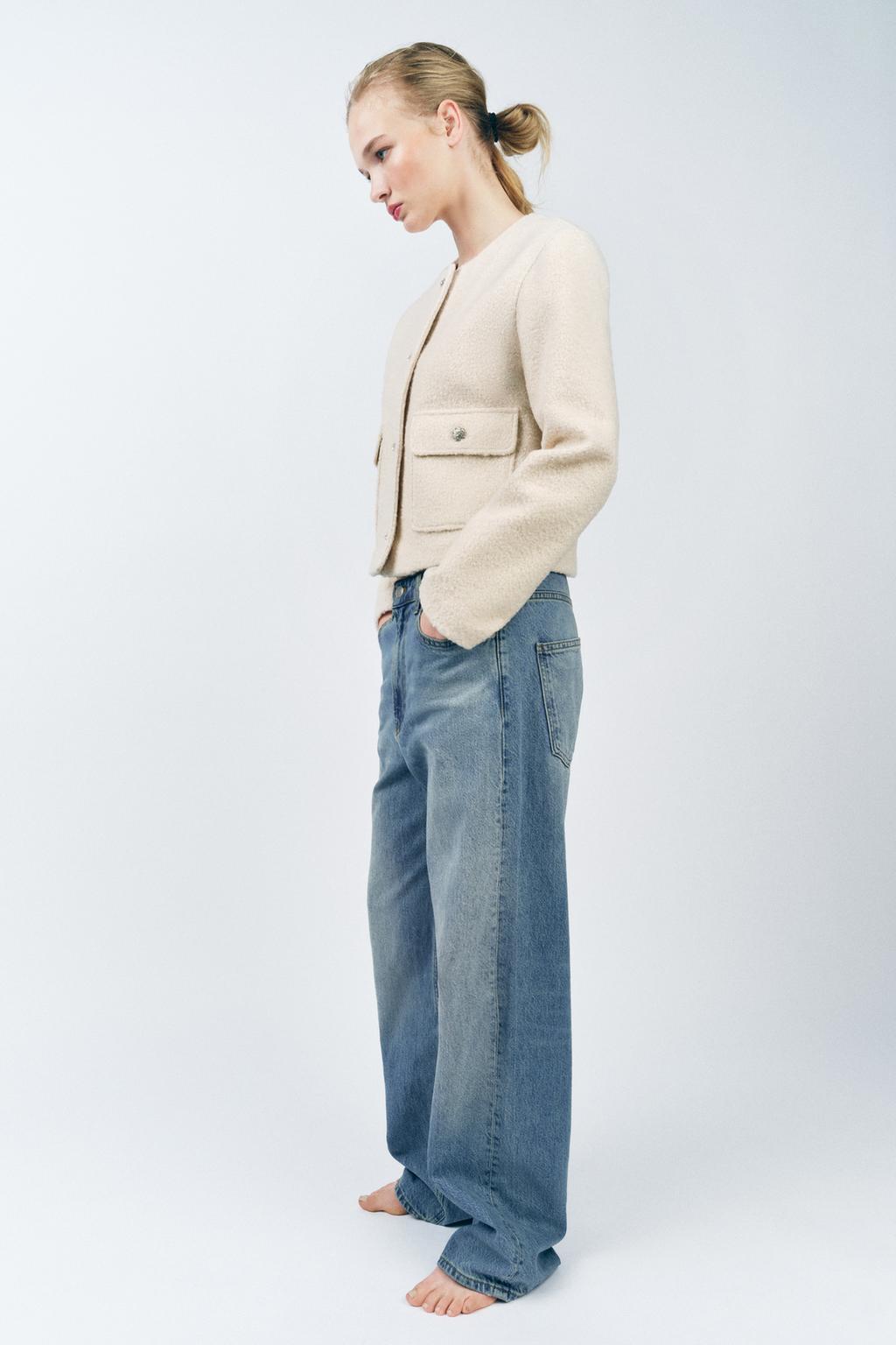 

Жакет на пуговицах из букле ZARA, цвет Mid-ecru