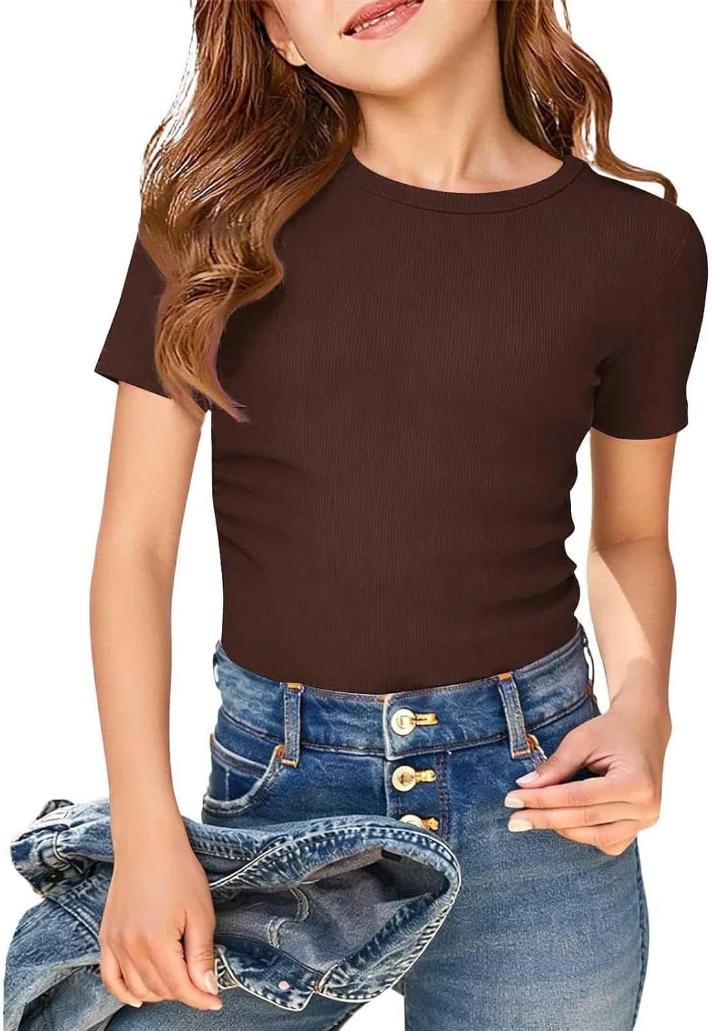 Футболка детская с коротким рукавом, трикотажная, однотонная, Zzalalana, Beige