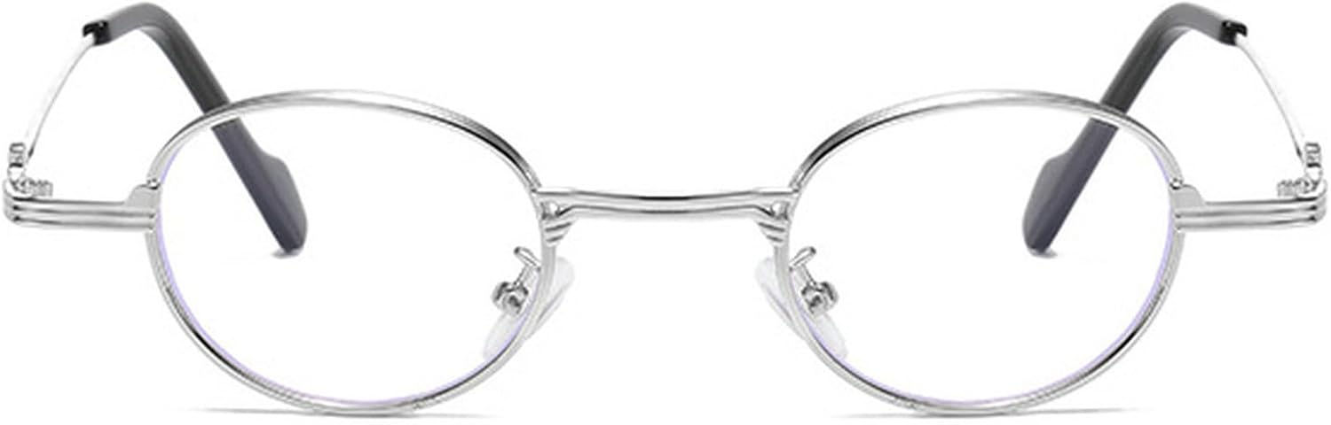 

Ретро уникальные овальные солнцезащитные очки в металлической оправе для женщин, модные прозрачные линзы цвета океана, защита от УФ-излучения UV400, модные панк-солнцезащитные очки для мужчин mincl, Silver Clear