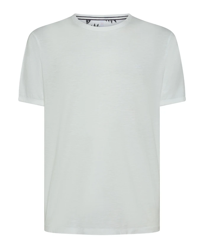 

Футболка с круглым вырезом, закругленным низом и короткими рукавами. Sun68, белый