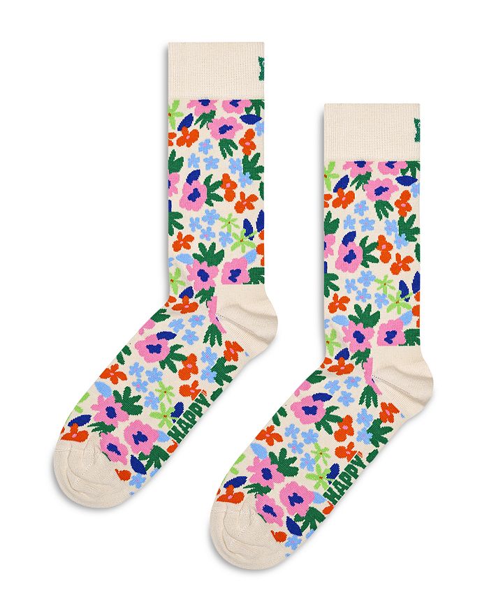 

Носки Flower Print Crew Happy Socks, белый